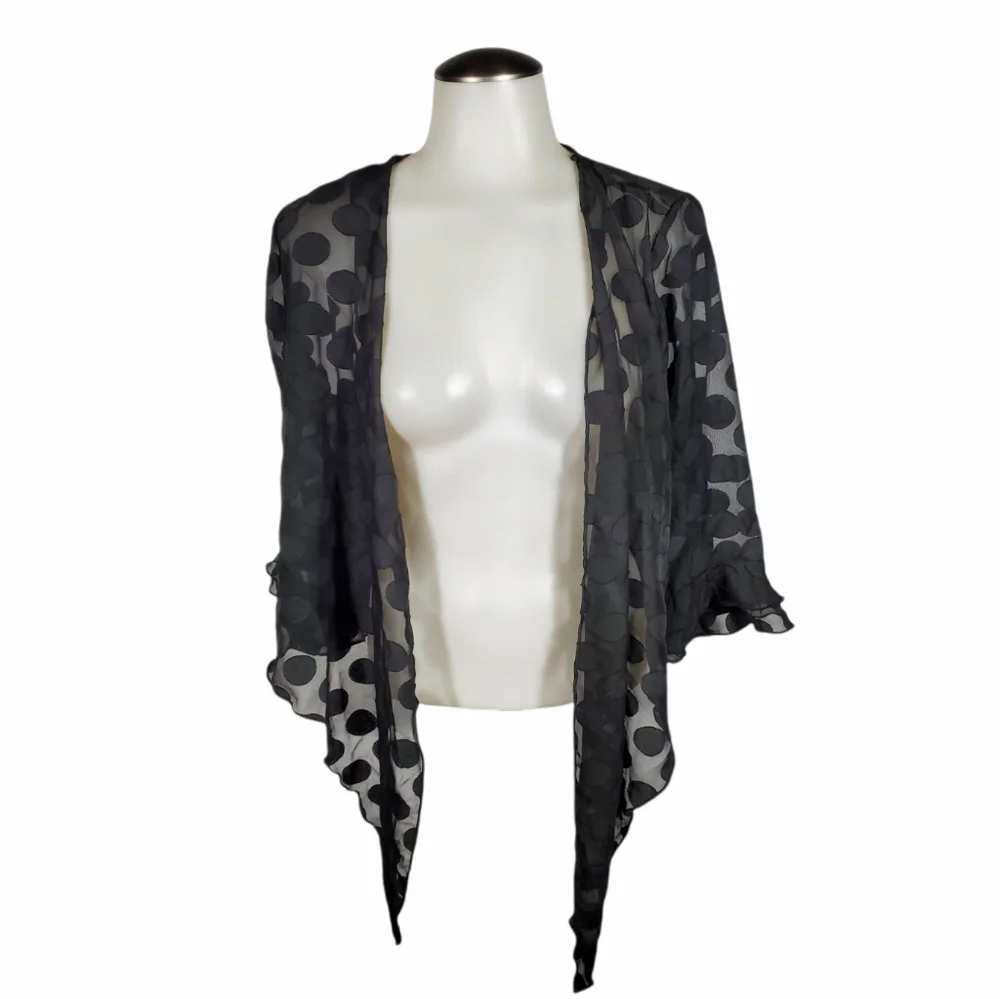 UPS & DOWNS Polka dot Black Cardigan NWOT Size Small